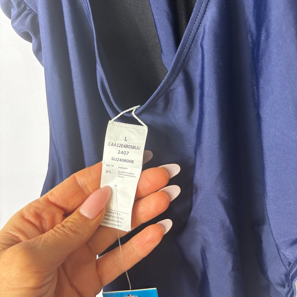 NWT one piece Swimsuit Size L Blue - Picture 6 of 6